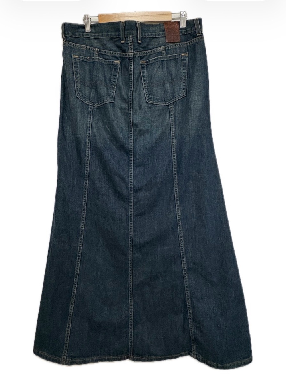 Lucky Brand Vintage Y2K Denim Maxi Skirt Destiny Made in USA Size 12/31 - Picture 3 of 14